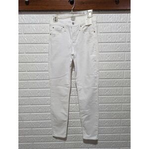 J. Crew Women's 27T White Denim 9" Mid-Rise Toothpick Jeans